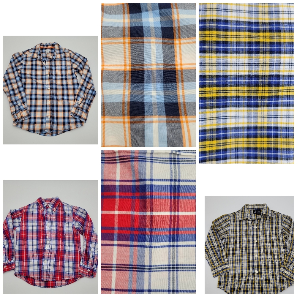 Bundle of 3 Boys‎ Long Sleeve Button Shirts Carters Nautica & JK Boys Sz 7
